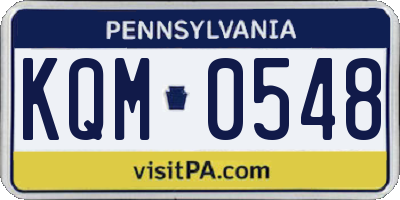 PA license plate KQM0548
