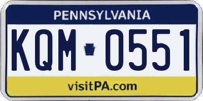 PA license plate KQM0551
