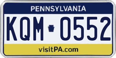 PA license plate KQM0552