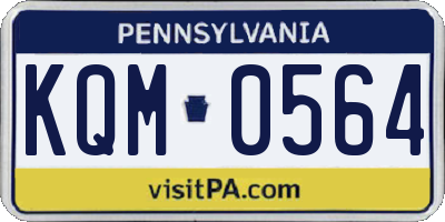 PA license plate KQM0564