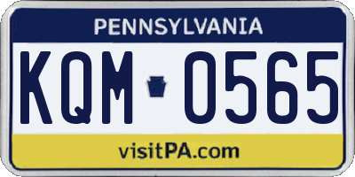 PA license plate KQM0565