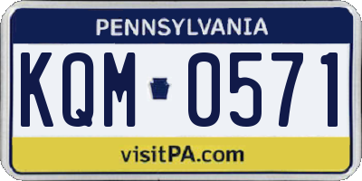 PA license plate KQM0571