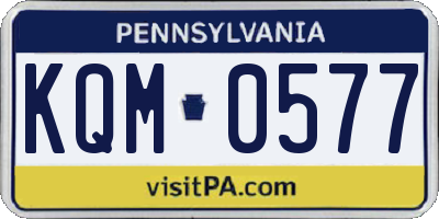 PA license plate KQM0577