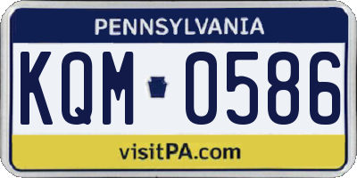 PA license plate KQM0586