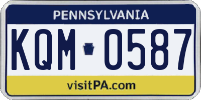 PA license plate KQM0587
