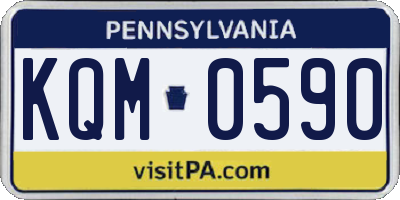 PA license plate KQM0590