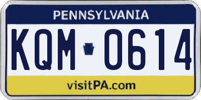 PA license plate KQM0614