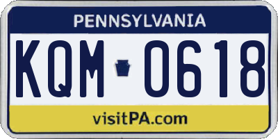 PA license plate KQM0618