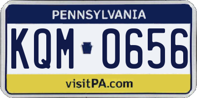 PA license plate KQM0656