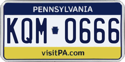 PA license plate KQM0666