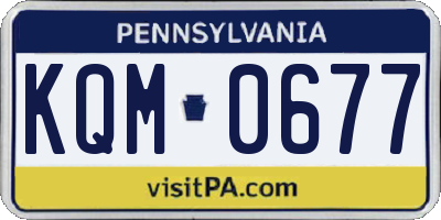 PA license plate KQM0677