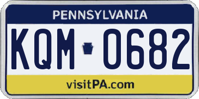 PA license plate KQM0682