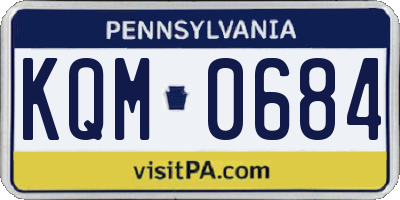 PA license plate KQM0684
