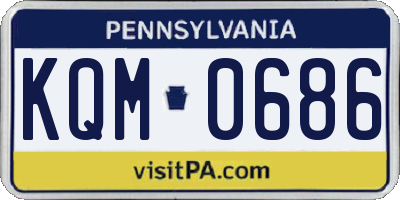PA license plate KQM0686