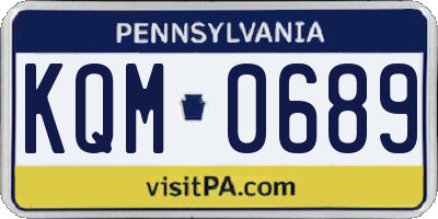 PA license plate KQM0689