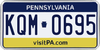 PA license plate KQM0695