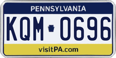 PA license plate KQM0696