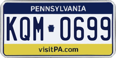 PA license plate KQM0699