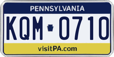 PA license plate KQM0710