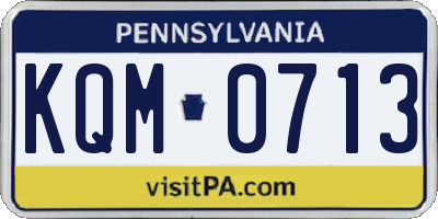 PA license plate KQM0713