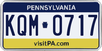 PA license plate KQM0717