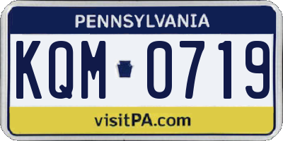 PA license plate KQM0719