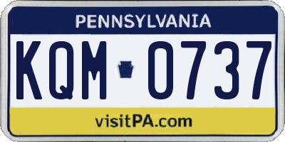 PA license plate KQM0737