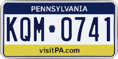 PA license plate KQM0741