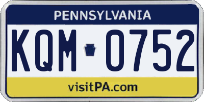 PA license plate KQM0752
