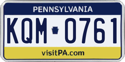 PA license plate KQM0761