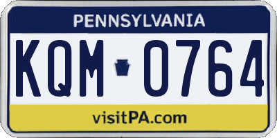 PA license plate KQM0764
