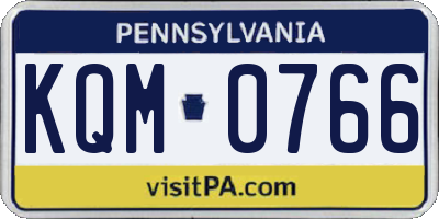 PA license plate KQM0766