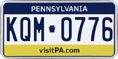 PA license plate KQM0776