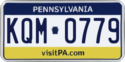 PA license plate KQM0779