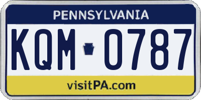 PA license plate KQM0787