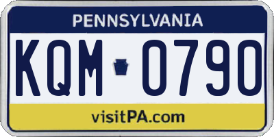 PA license plate KQM0790