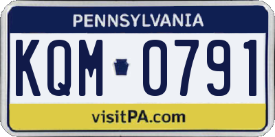 PA license plate KQM0791