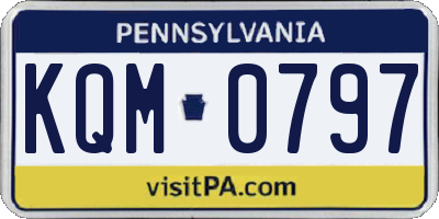 PA license plate KQM0797