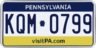 PA license plate KQM0799
