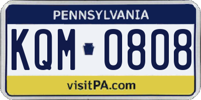 PA license plate KQM0808