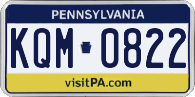 PA license plate KQM0822
