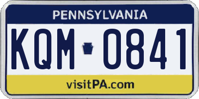 PA license plate KQM0841