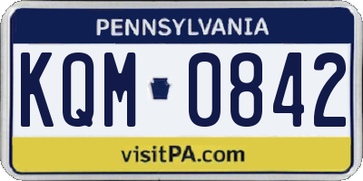 PA license plate KQM0842