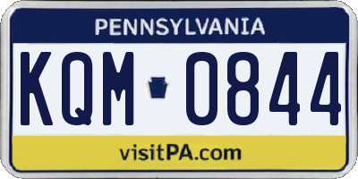 PA license plate KQM0844