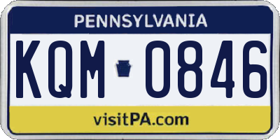 PA license plate KQM0846