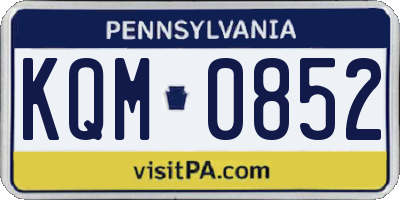 PA license plate KQM0852