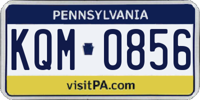 PA license plate KQM0856