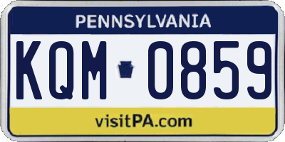 PA license plate KQM0859