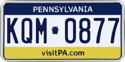PA license plate KQM0877