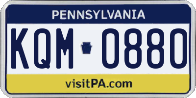 PA license plate KQM0880
